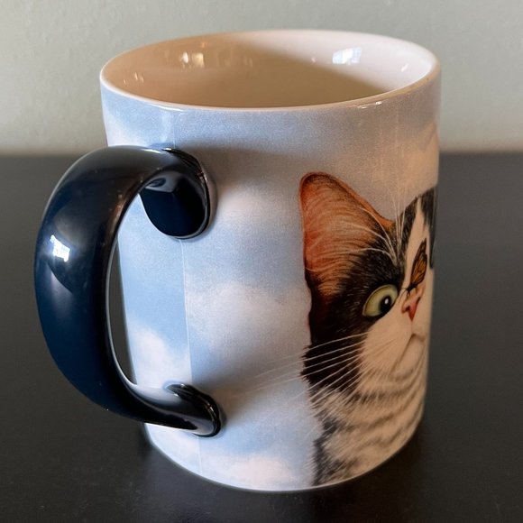 LANG “Hugo Hege” Mug Artwork by Lowell Herrero ~ Cat & Monarch Butterfly 2016 - Picture 2 of 7